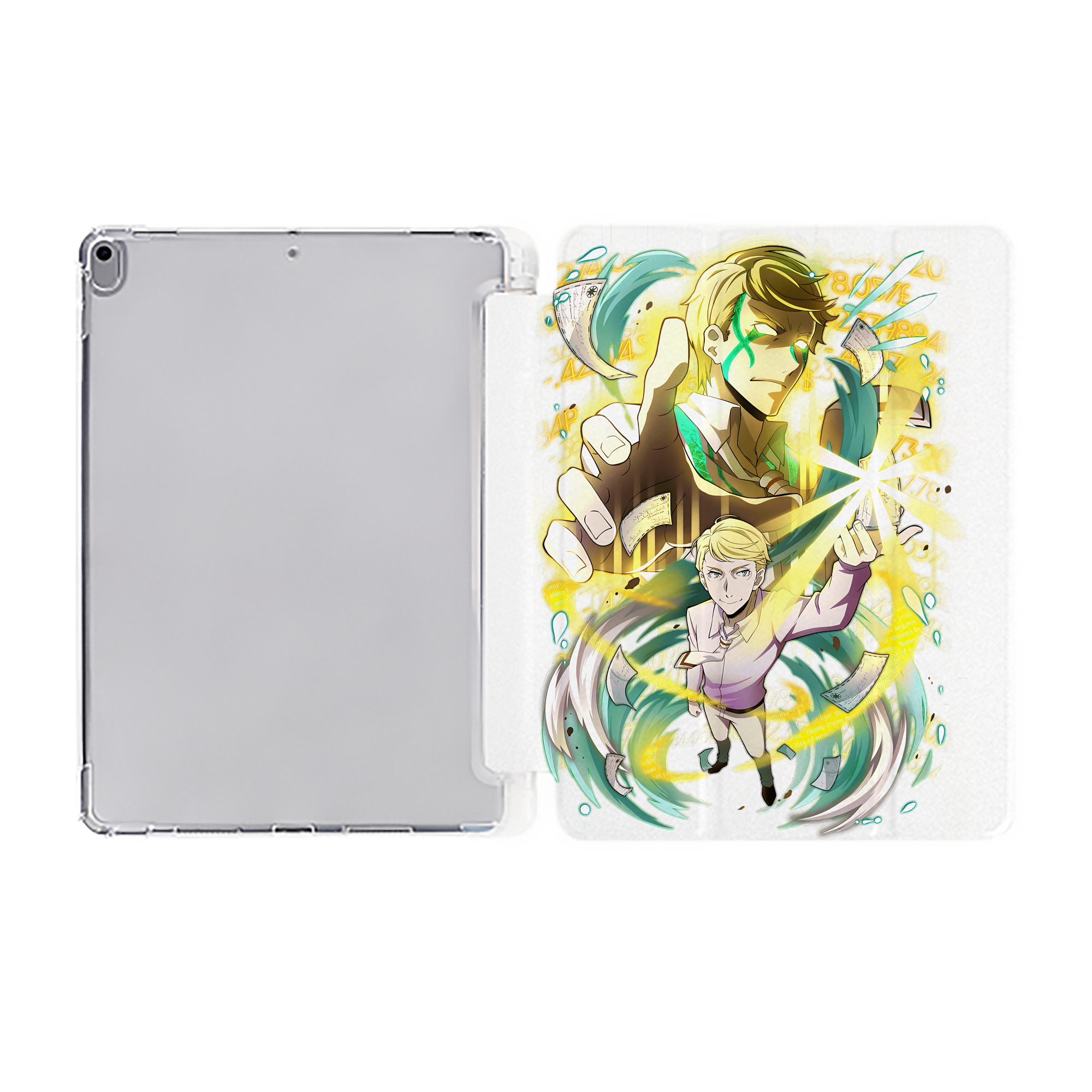 （画像用） 文豪ストレイドッグス Bungo Stray Dogs IPad ケース ペン収納付き 三つ折りスタンド PUレザー×シリコン 対応機種9.5/10.5/10.9インチ
